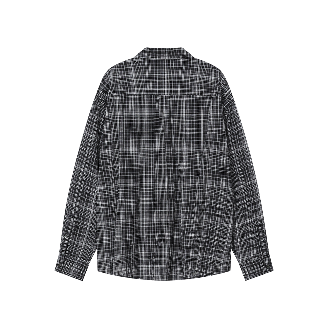 폴리테루 휴먼인덱스 오버사이즈 체크 셔츠 블랙(Polyteru Human Index Oversized Check Shirt Black) - 2