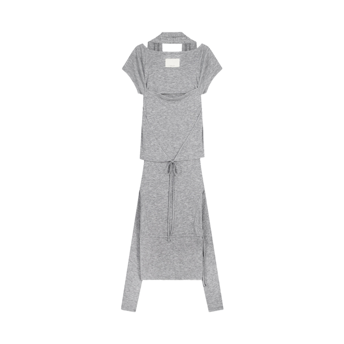 (W) 마뗑킴 투 웨이 레이어드 저지 드레스 그레이((W) Matin Kim Two Way Layered Jersey Dress In Grey) - 2