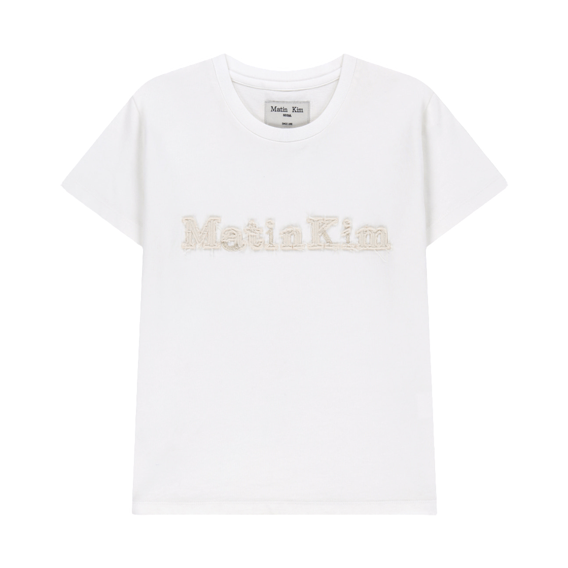 MK2677TS060MWH (W) Matin Kim Applique Logo Slim Top In White