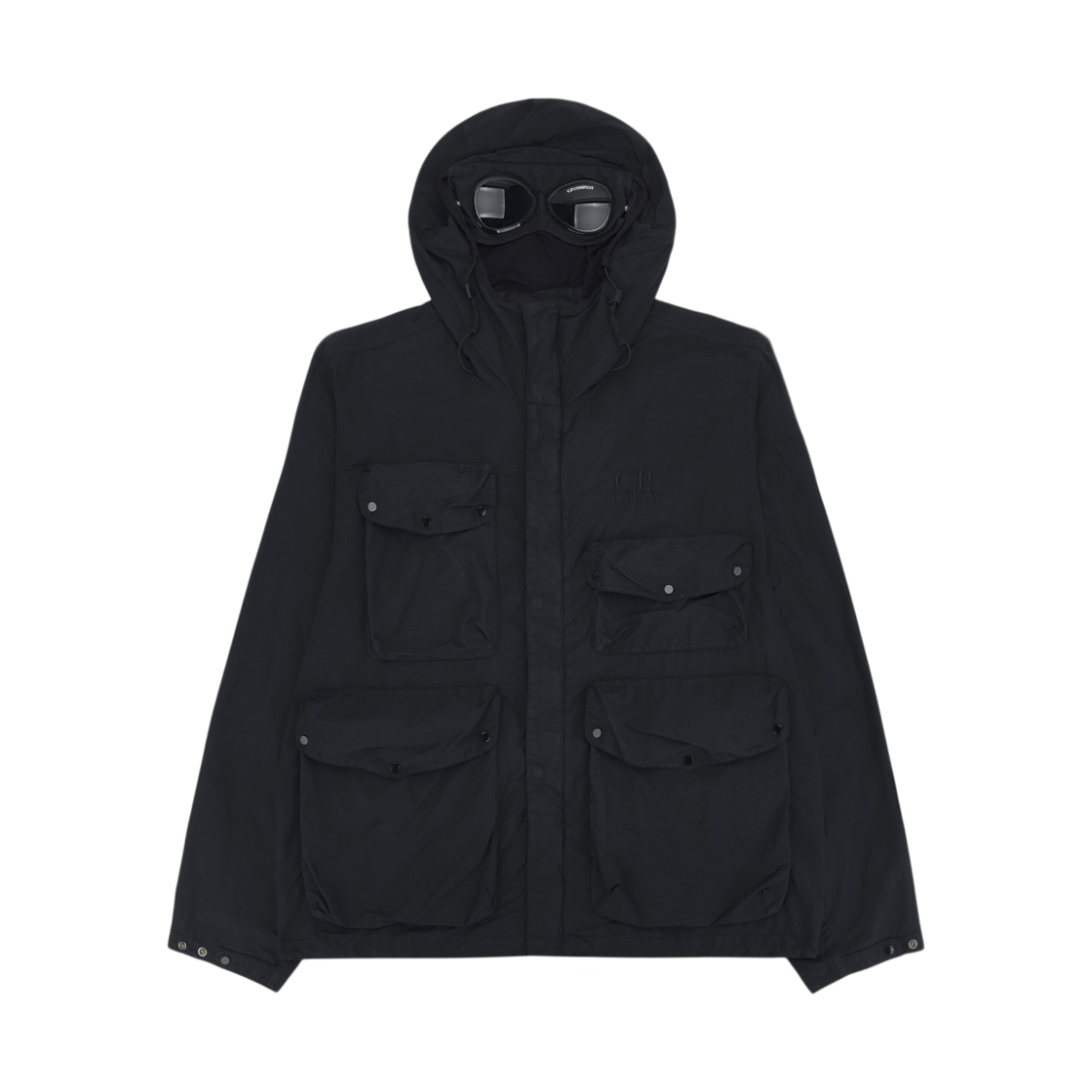 18CMOW050A005991G888 C.P. Company Flatt Nylon Goggle Jacket Total Eclipse Blue - 25SS