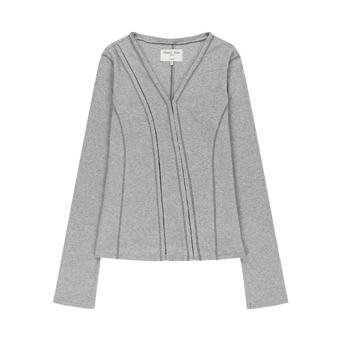 MK2677TS053MGY (W) Matin Kim Multi Styling Hook Detail Slim Top In Grey