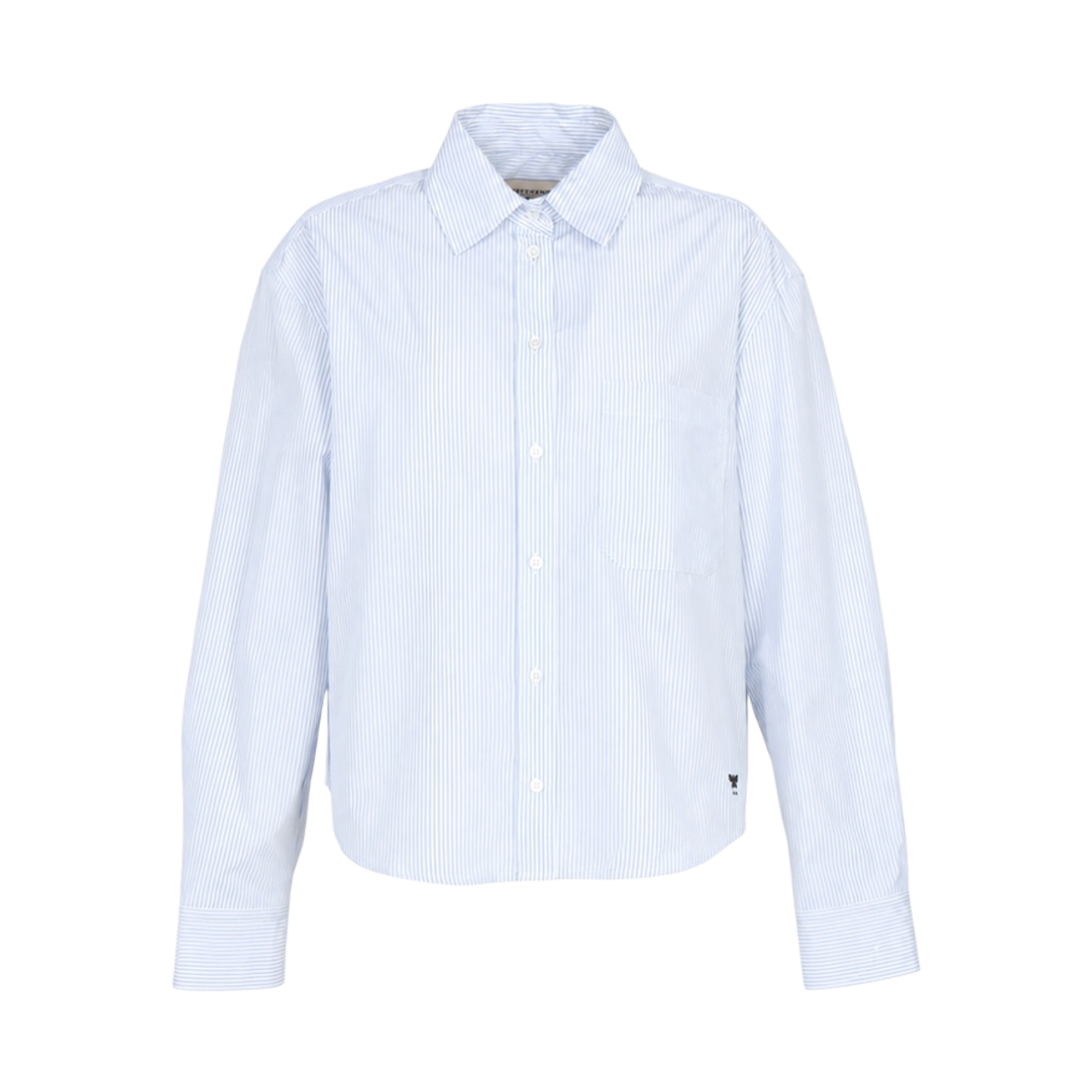 PANETTO-006 (W) Weekend Max Mara Panetto Striped Linen Canvas Shirt Blue