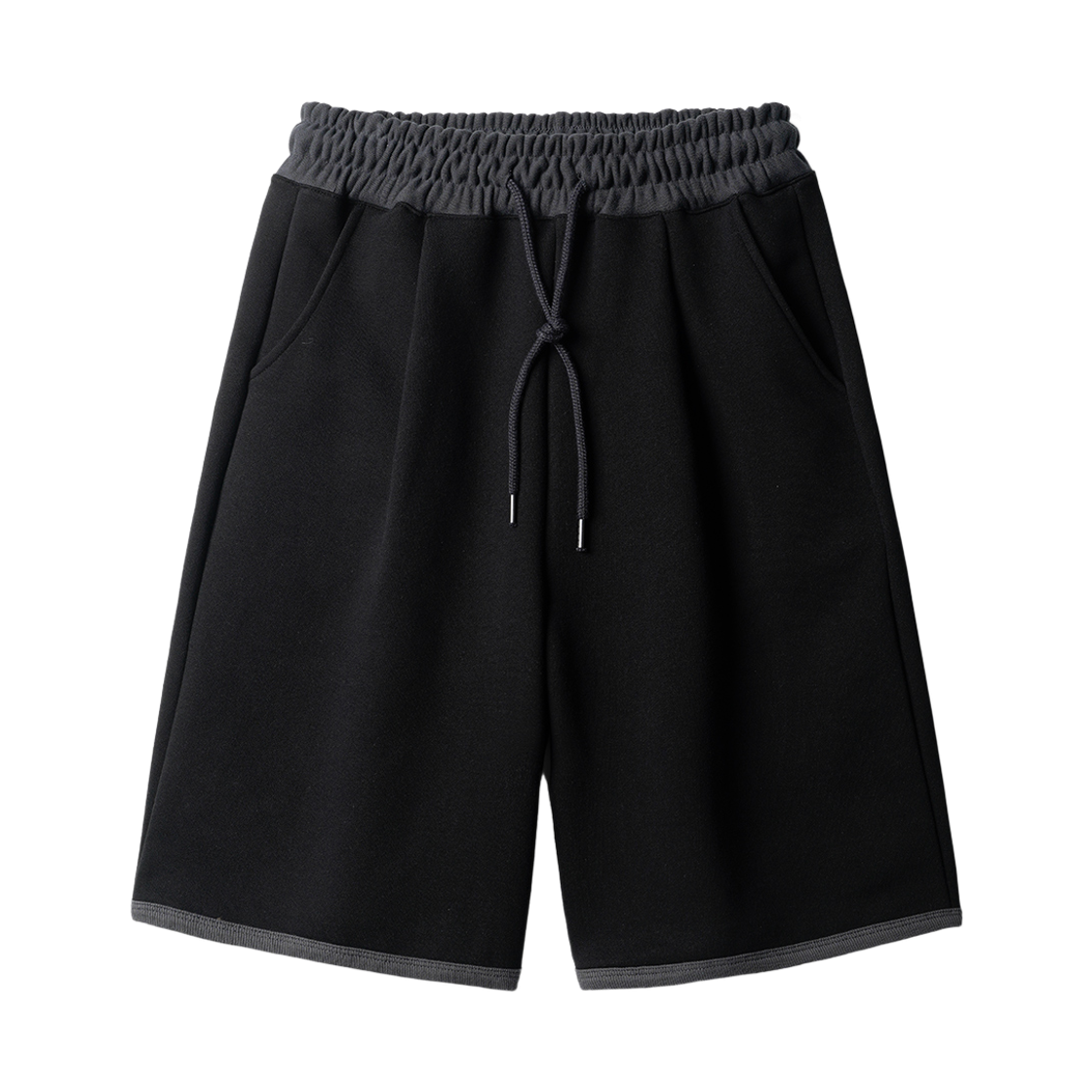 ISSP2643_black_29 JEMUT Flash Summer One Tuck Color Block Half Pants Black ISSP2643