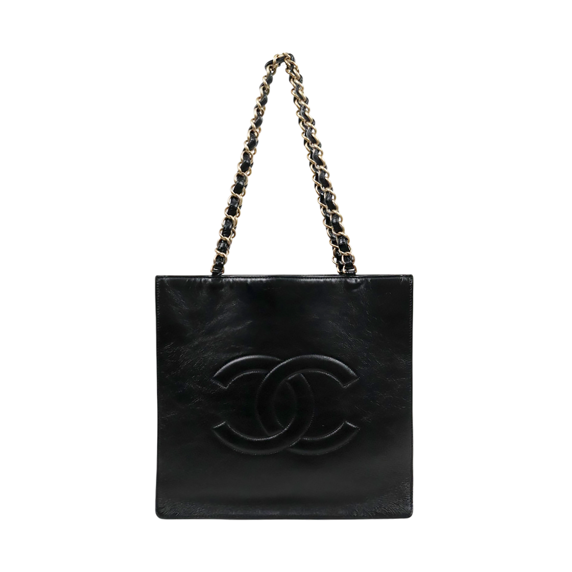 ITHB28NTAJ62 Chanel Black CC Season Shopper Shoulder Bag C-A65210X
