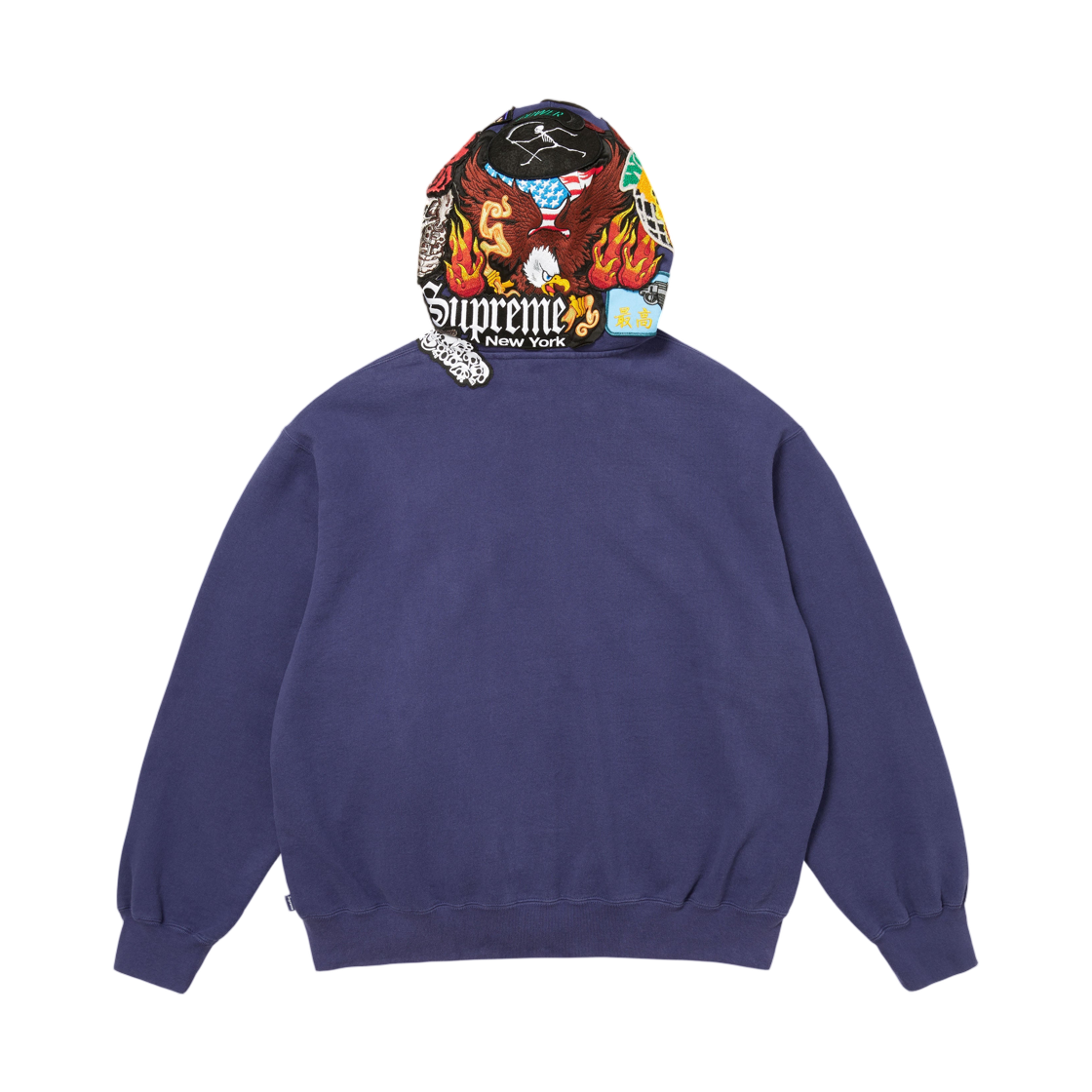 슈프림 패치스 집업 후드 스웨트셔츠 워시드 네이비 - 26FW(Supreme Patches Zip Up Hooded Sweatshirt Washed Navy - 26FW) - 3