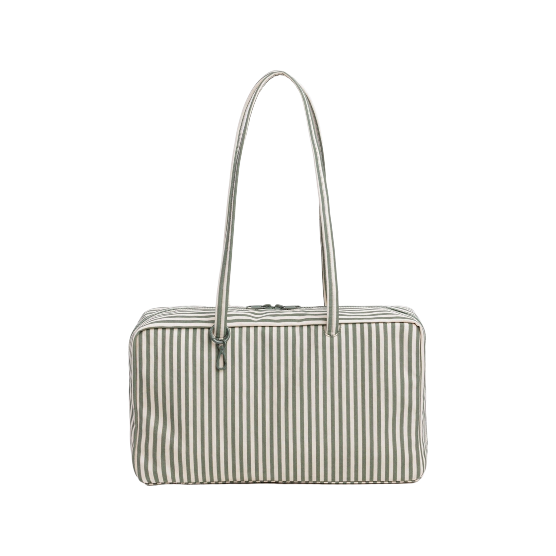 바쿠 미디움 나일론 보울러 백 세이지 스트라이프(Baggu Medium Nylon Bowler Bag Sage Stripe)