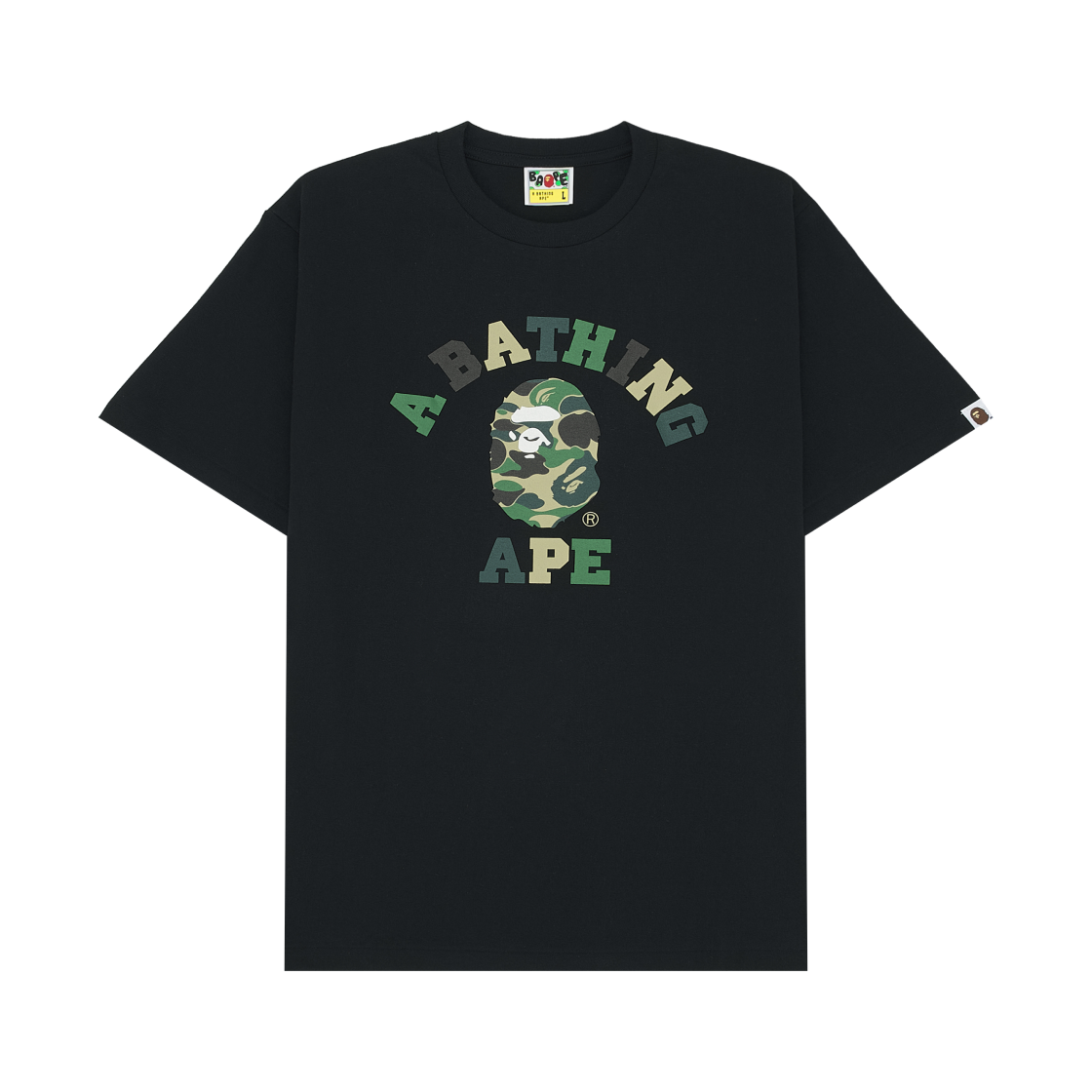 - BAPE ABC Camo College T-Shirt Black Green