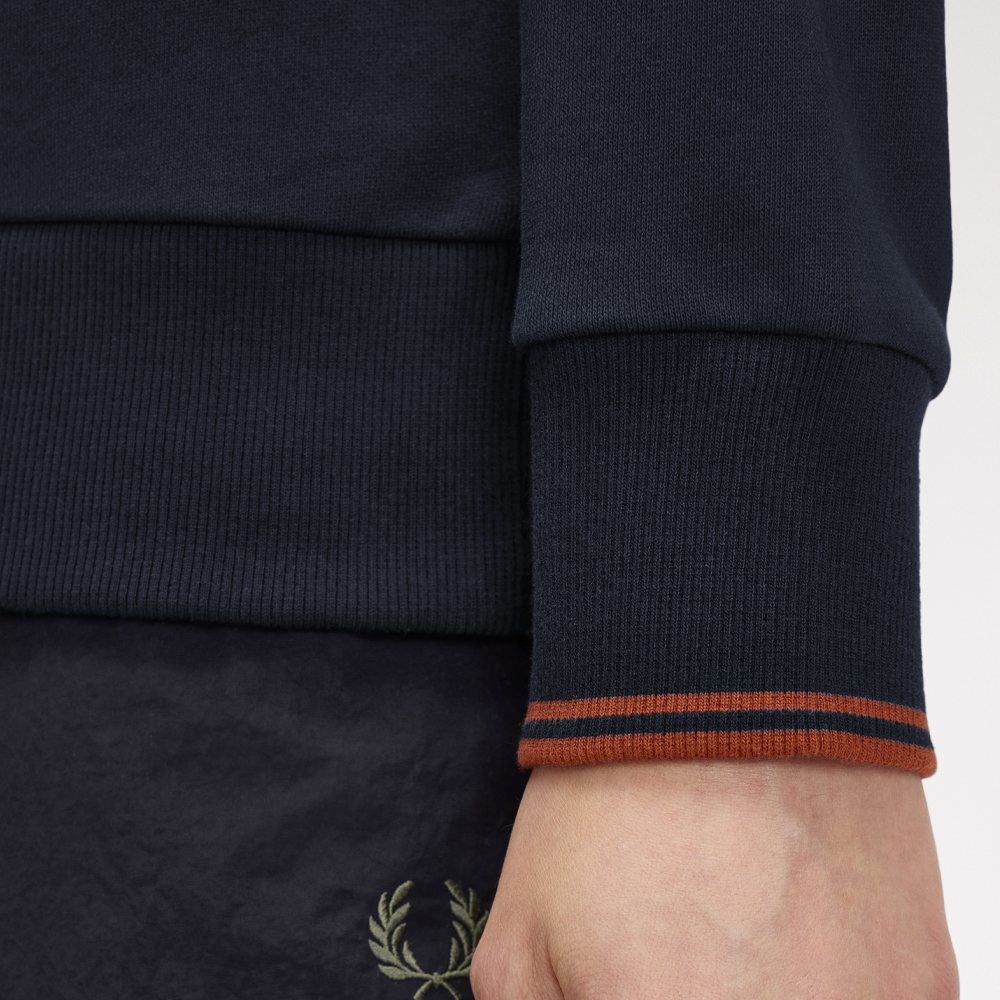 [KREAM 단독] 프레드페리 릴렉스드 하프 집 칼라 스웻셔츠 네이비 화이트([KREAM 단독] Fred Perry Relaxed Half Zip Collared Sweatshirt Navy White) - 6