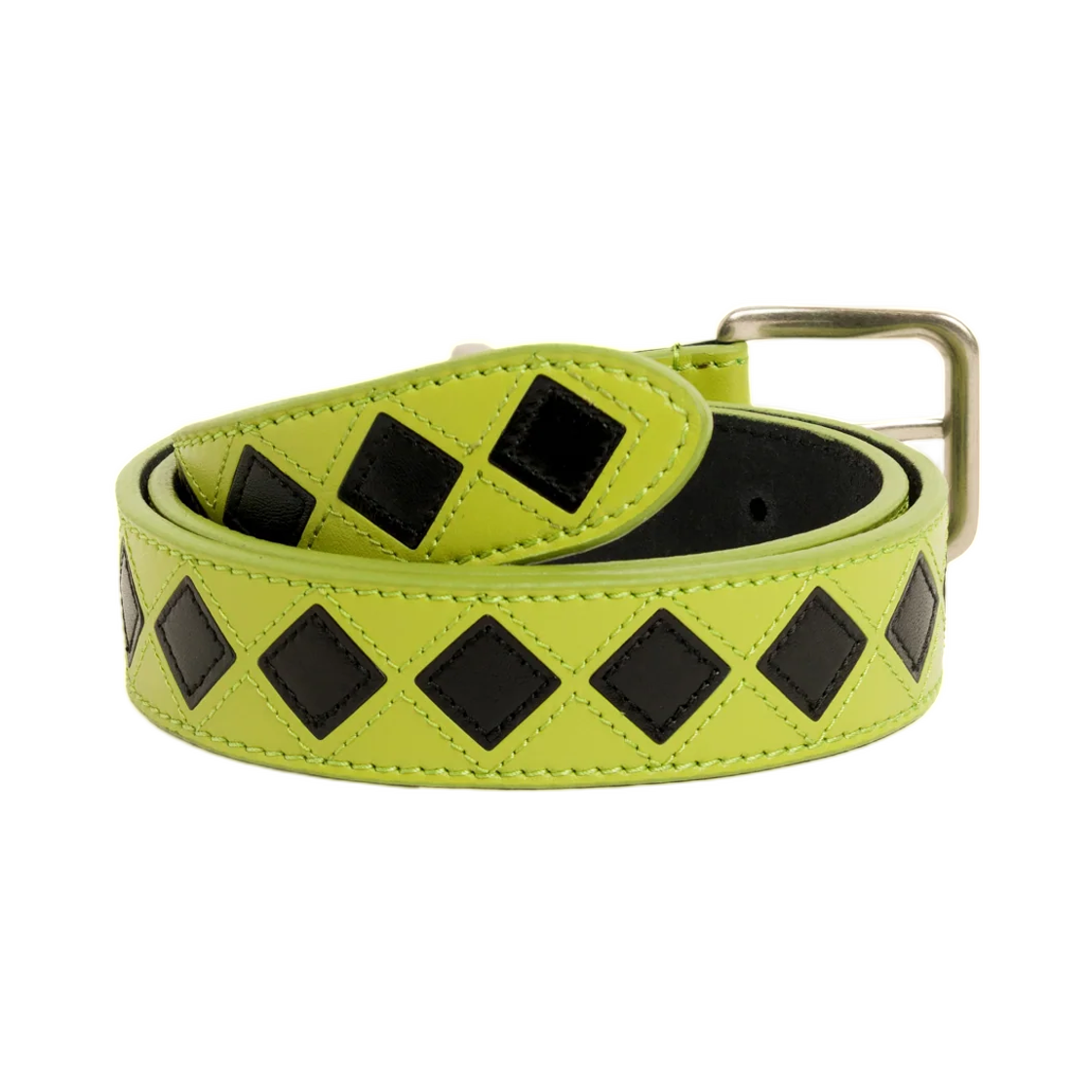 스투시 아가일 레더 벨트 라임(Stussy Argyle Leather Belt Lime) - 2