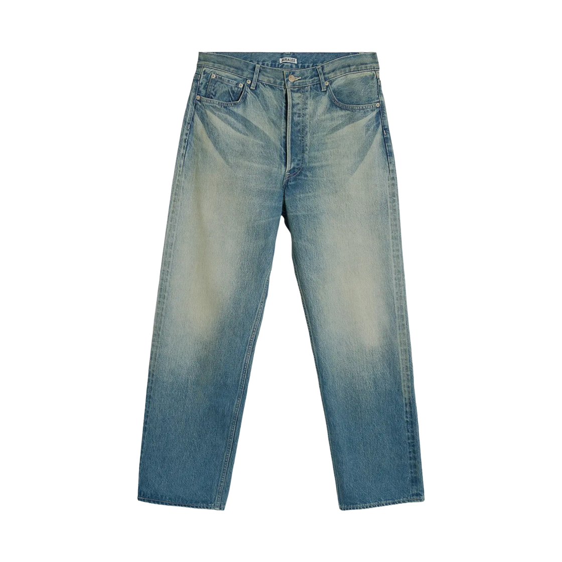 A25AP03DH Auralee Selvedge Faded Heavy Denim Wide Pants Faded Indigo