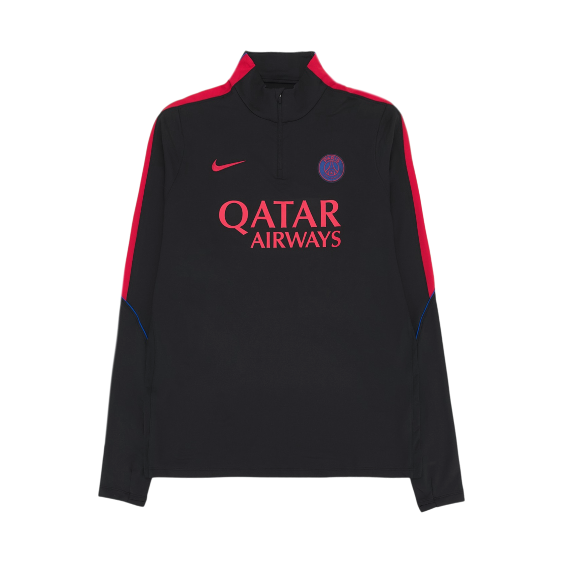 II2762-010 Nike Paris Saint-Germain Strike Soccer Dri-Fit Knit Drill Top Black Global Red (II2762-010) (Non Marking Ver.)