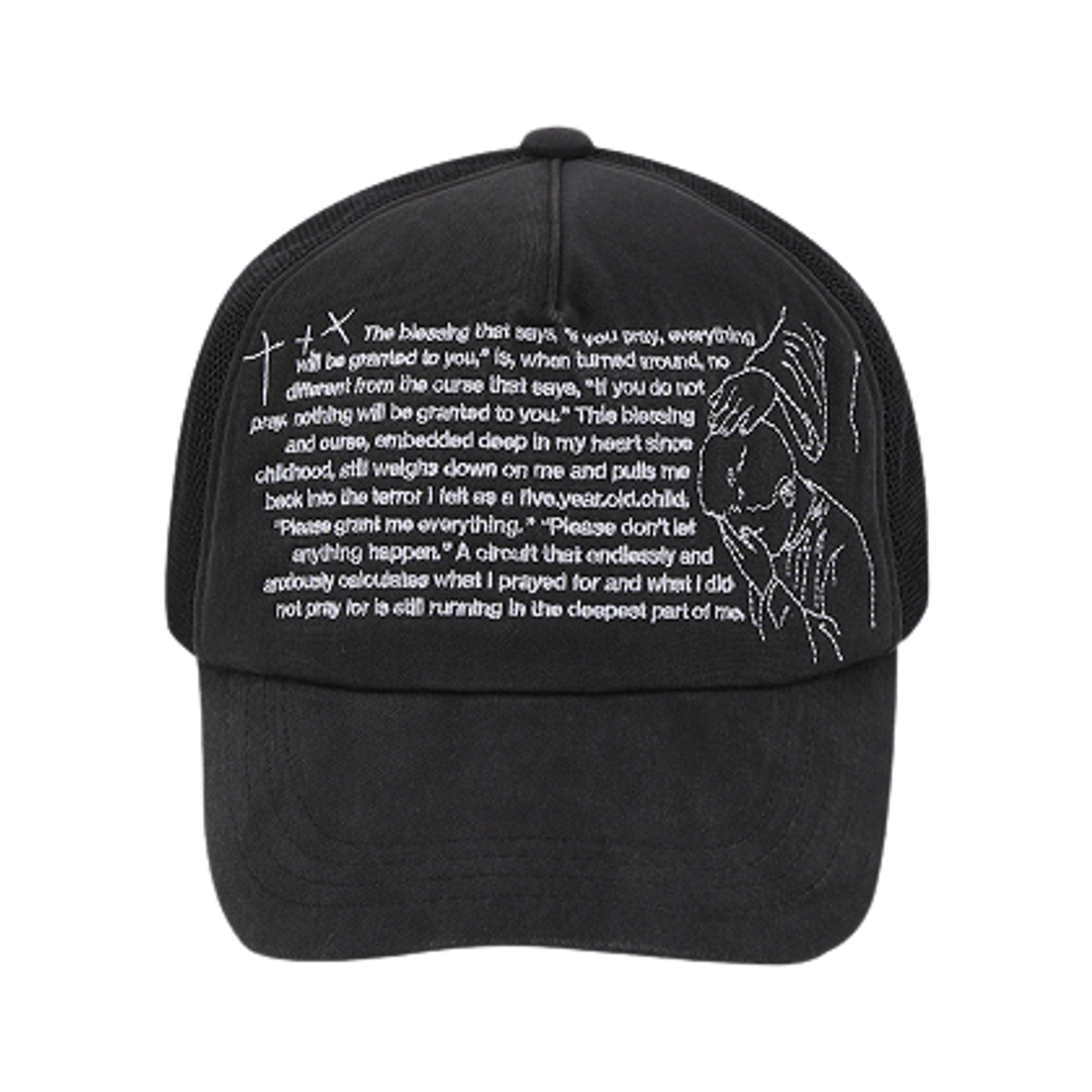 P0000MEH_copy LUVLUVLUV FR Trucker Prays Cap BK