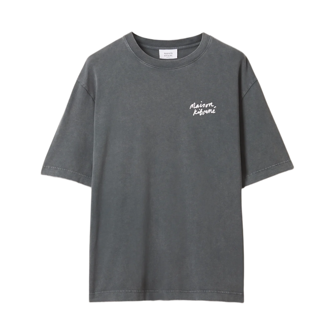 MRMJT23KJBIT8-0612 Maison Kitsune Handwriting Faded Oversize T-Shirt Turbulence Faded