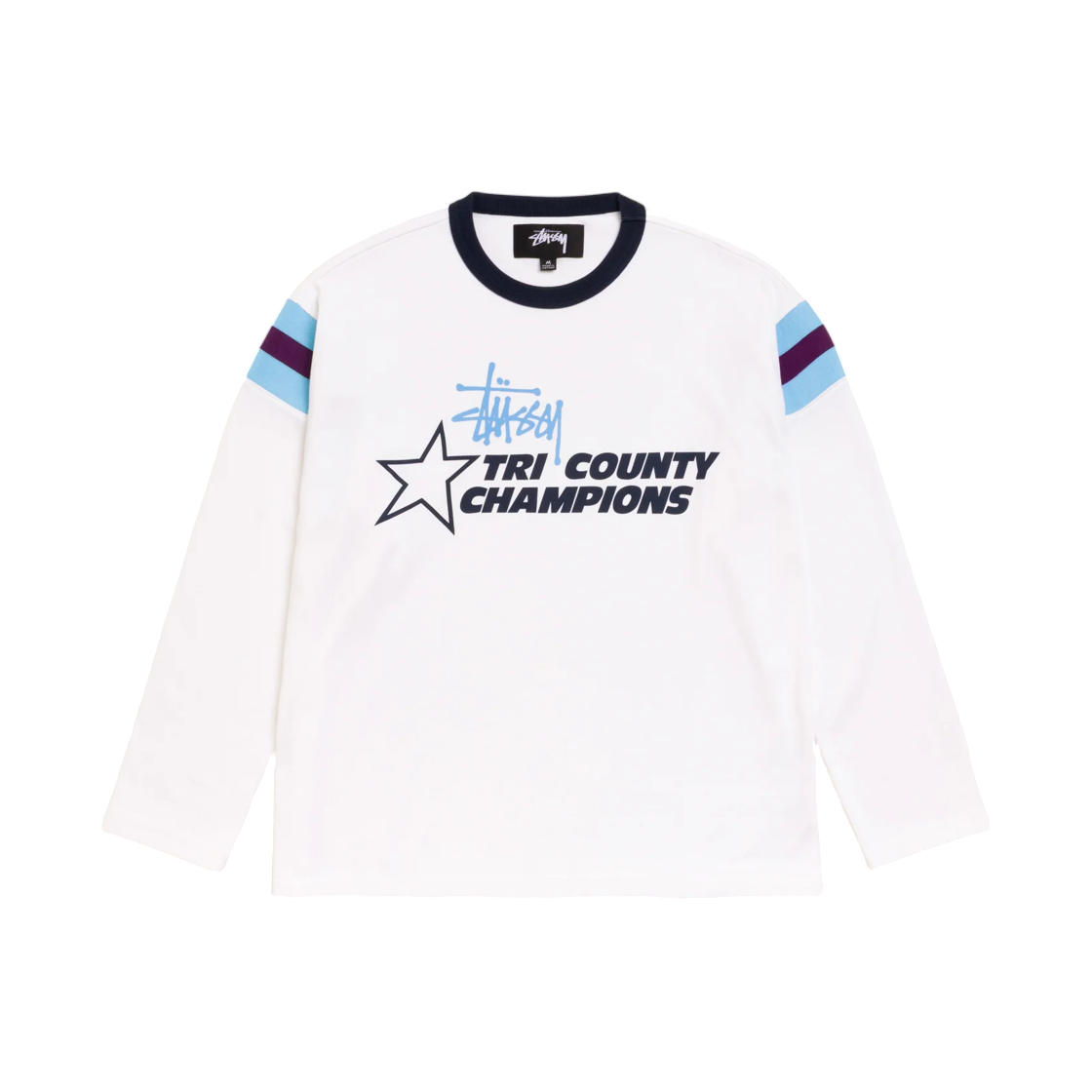 1140400 Stussy LS Ringer T-Shirt White
