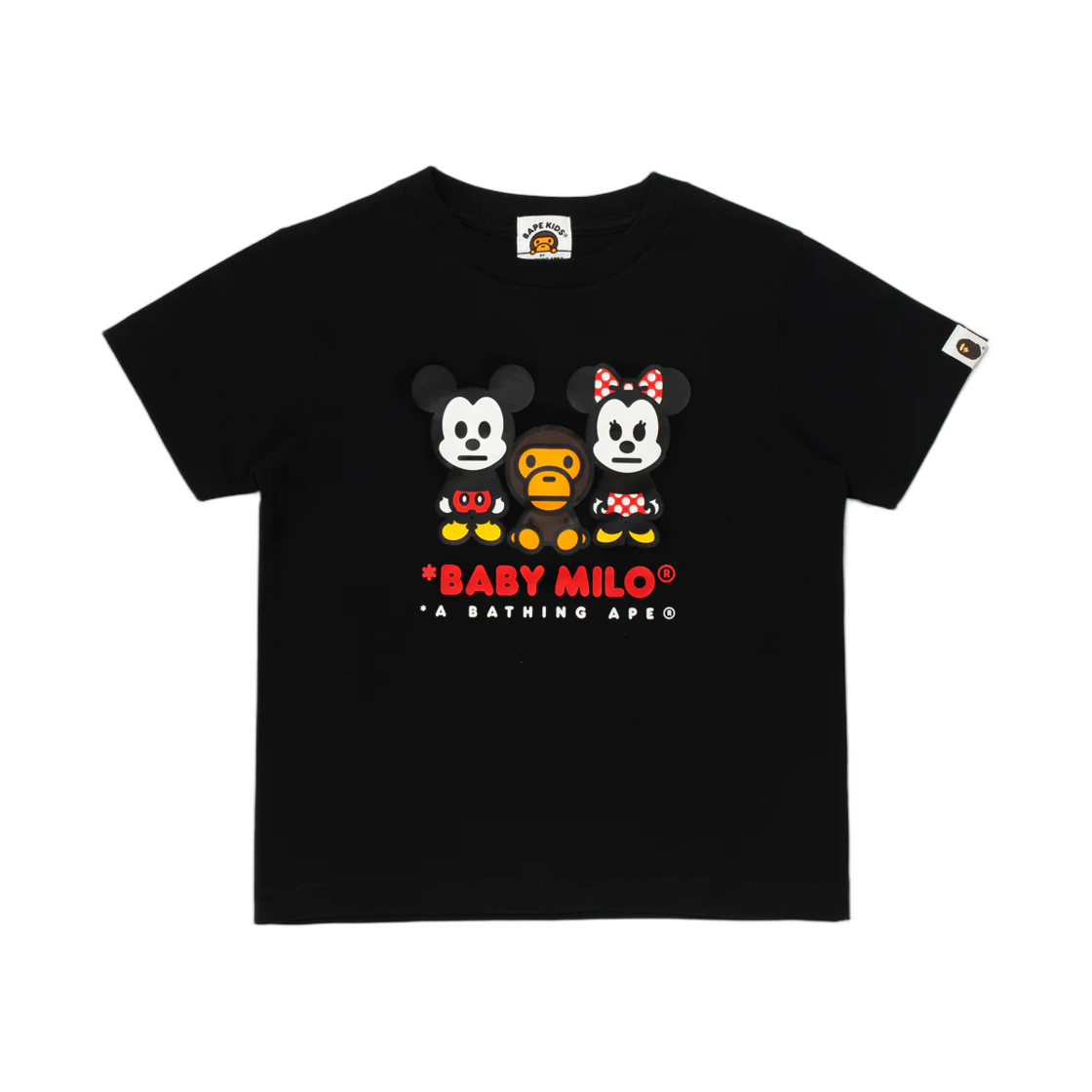 - (Kids) BAPE x Disney Mickey & Minnie Mouse Baby Milo T-Shirt Black