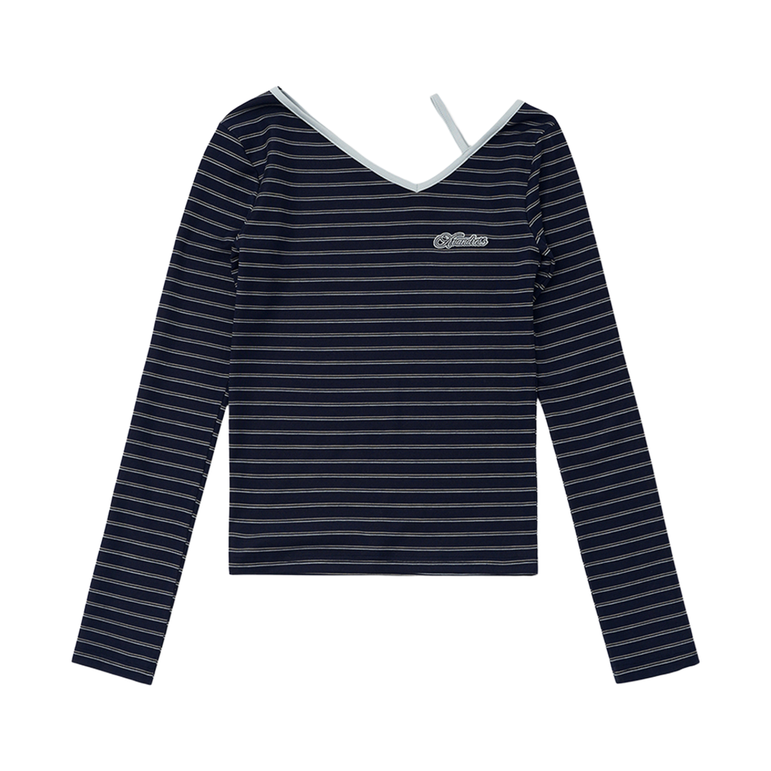 AD61TS15NV Avandress Retty Unbalance Stripe Tee Navy