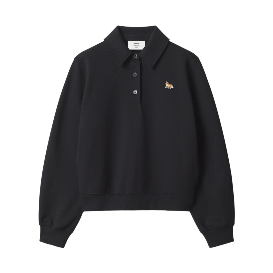 MRWJS08KM0341-P199 (W) Maison Kitsune Baby Fox Polo Sweatshirt Black