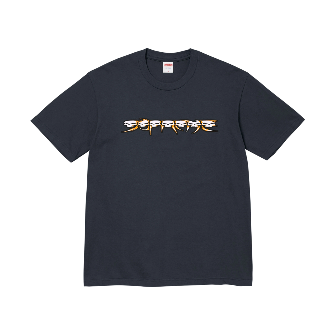 - Supreme Skulls Spellout T-Shirt Navy - 26FW