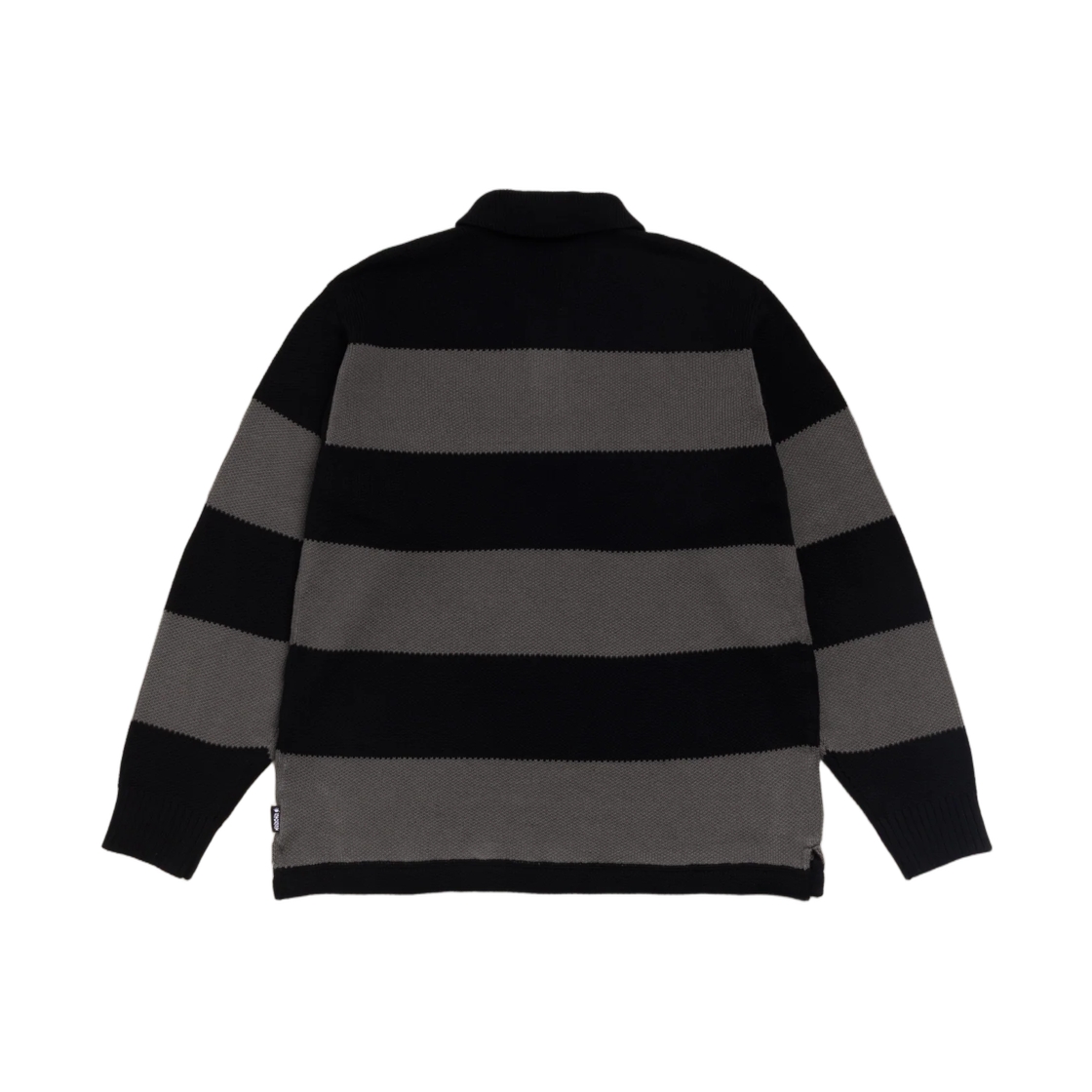 스투시 피케 니트 스트라이프 럭비 블랙(Stussy Pique Knit Stripe Rugby Black) - 2