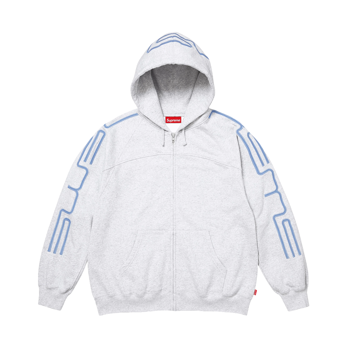 - Supreme Connect Zip Up Hooded Sweatshirt Ash Grey - 26FW