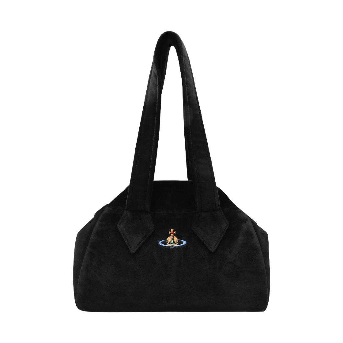 4702000CW W00ZL N401 [25% 쿠폰] Vivienne Westwood Velvet Archive Medium Yasmine Hand Bag Black