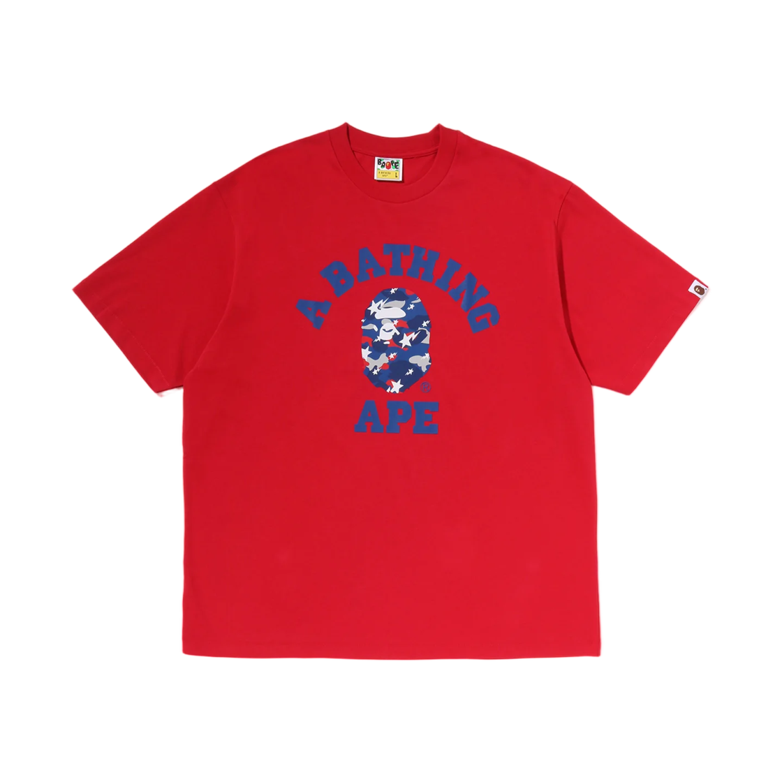 - BAPE Sta Strike Camo College Relaxed Fit T-Shirt Red