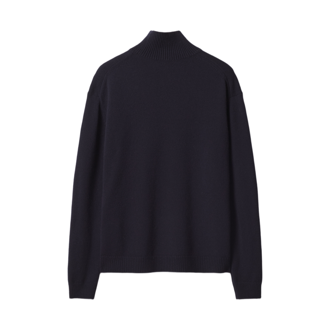 메종 키츠네 폭스 헤드 인타르시아 메리노 하이 넥 점퍼 네이비 라이트 그레이 멜란지(Maison Kitsune Fox Head Intarsia Merino High Neck Jumper Navy Light Grey Melange) - 2