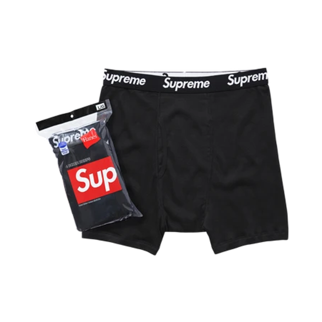 - Supreme Hanes Boer Briefs Black (4 Pack) - 26FW