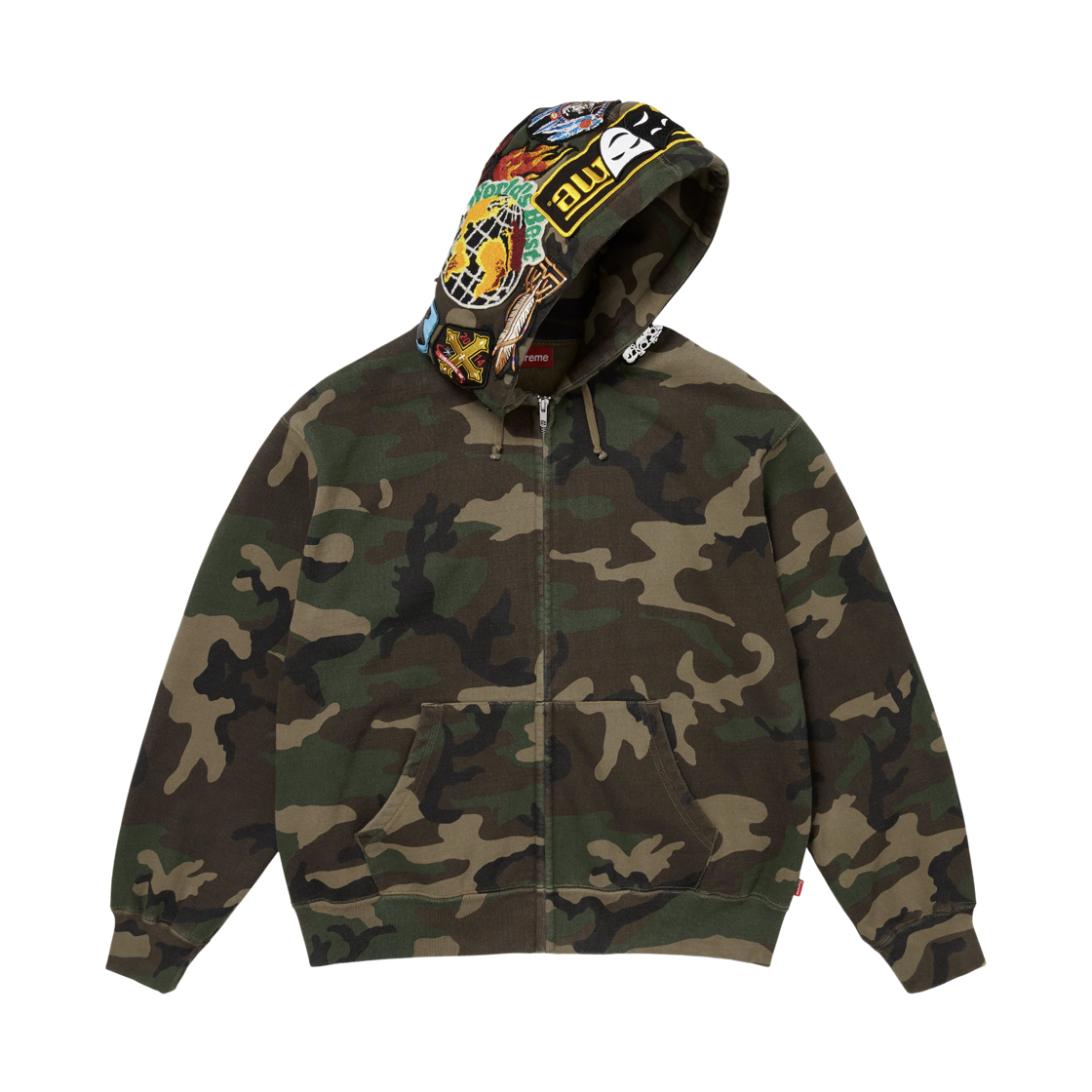슈프림 패치스 집업 후드 스웨트셔츠 우드랜드 카모 - 26FW(Supreme Patches Zip Up Hooded Sweatshirt Woodland Camo - 26FW) - 2