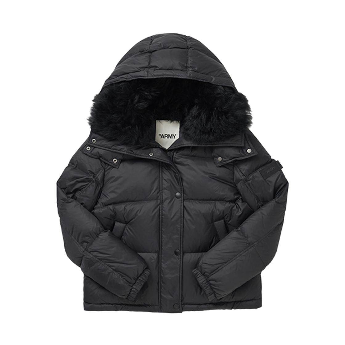 24W22WFV02760M07WC99 (W) Yves Salomon Army Lambswool Trimming Down Jacket Black