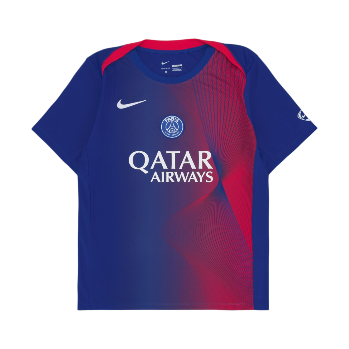 HJ7149-406 Nike Paris Saint-Germain Academy Pro 3rd Dri-Fit Pre-Match Jersey Hyper Royal Global Red White
