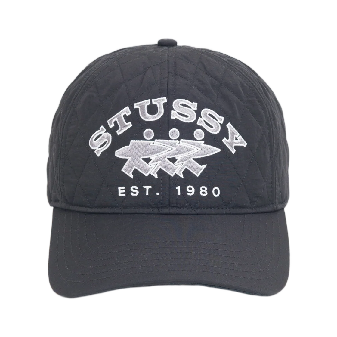 1311239 Stussy Quilted Surfwalk Snapback Cap Black