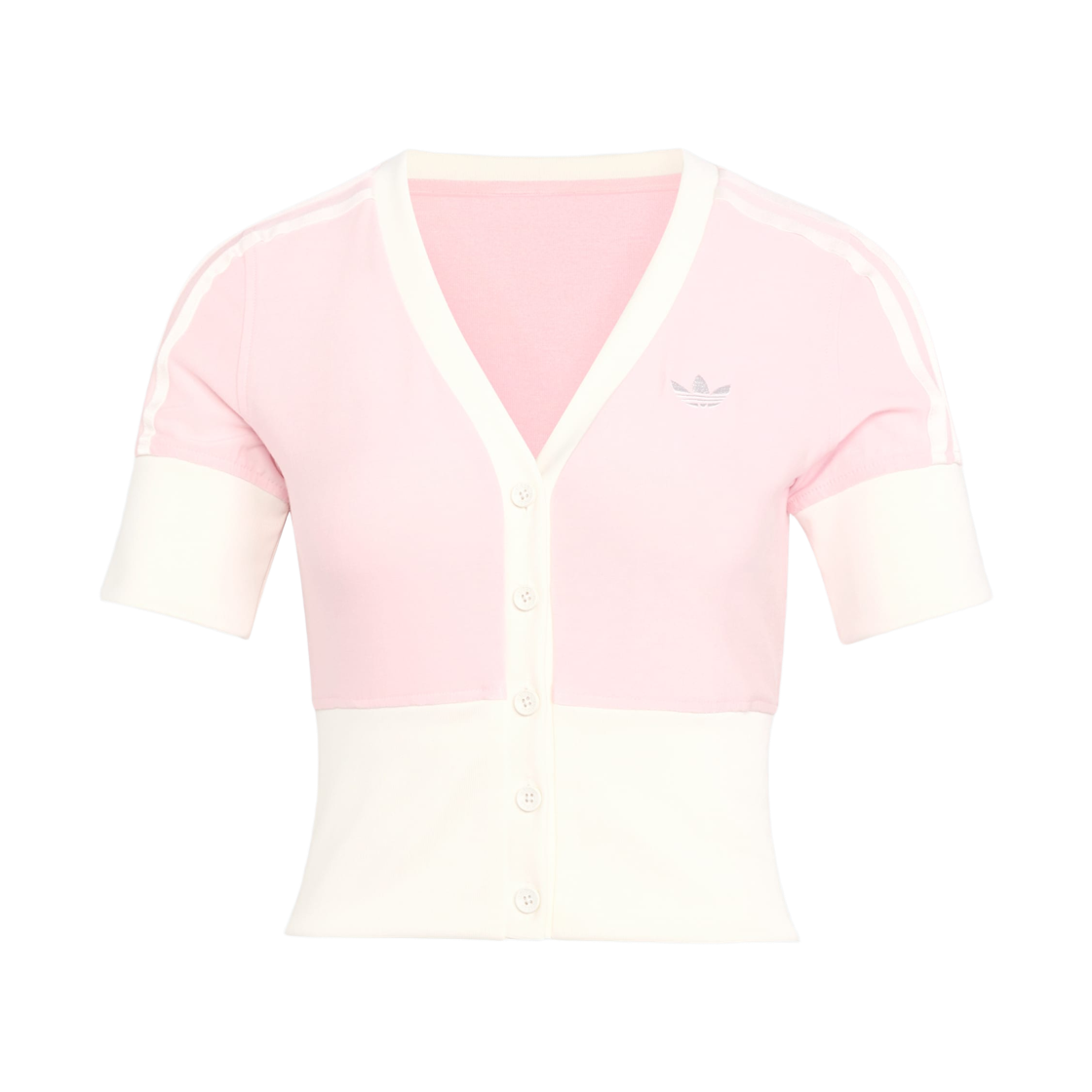 KW4541 (W) Adidas Originals V-Neck Button Shirt Sandy Pink - KR Sizing