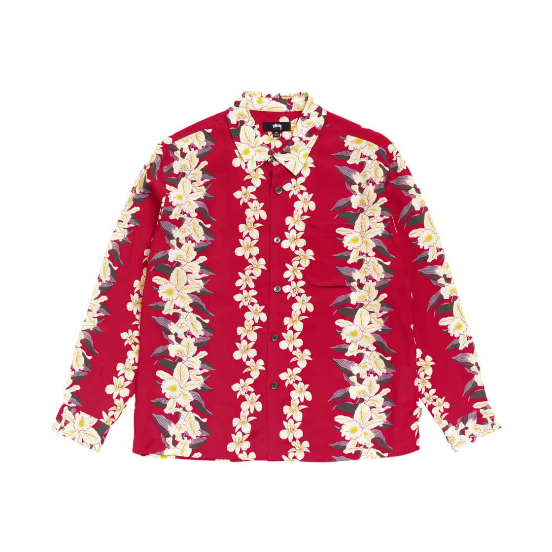 1110419 Stussy Hawaiian Floral Shirt Red