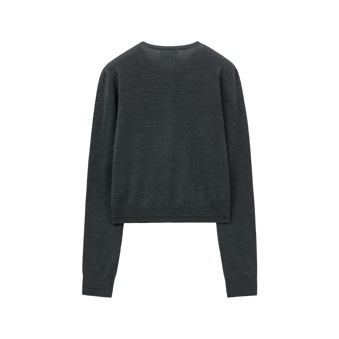 세터 우먼 로렌 베이직 크루넥 파인 가디건 차콜(SATUR W Loren Basic Crewneck Fine Cardigan Charcoal) - 2