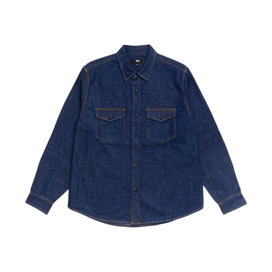 1110394 Stussy Denim Western Shirt Dark Denim