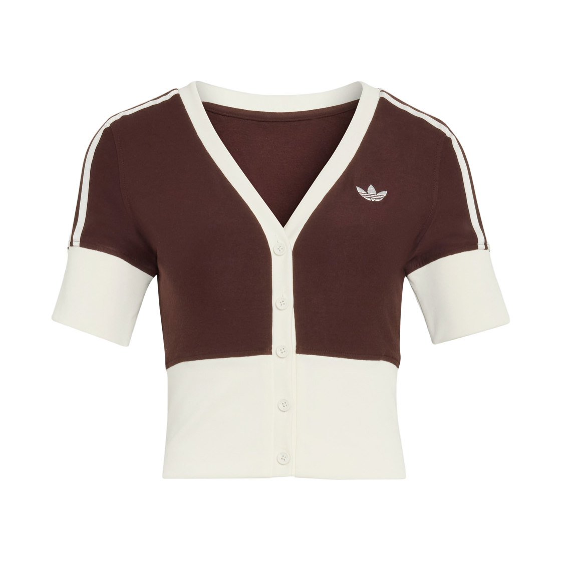 KU8120 (W) Adidas Originals V-Neck Button Shirt Aurora Coffee - KR Sizing