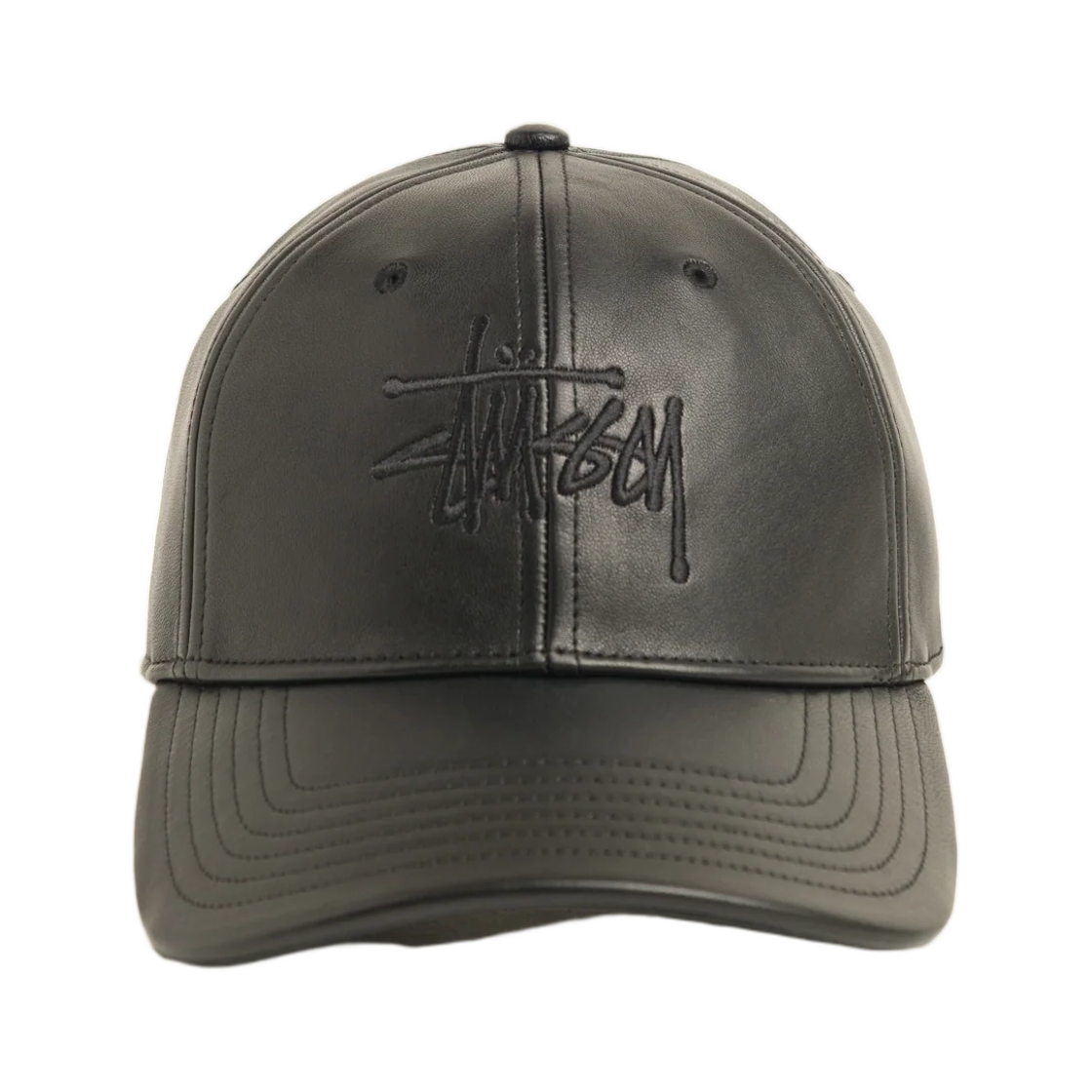 1311233 Stussy Leather Basic Stussy Cap Black