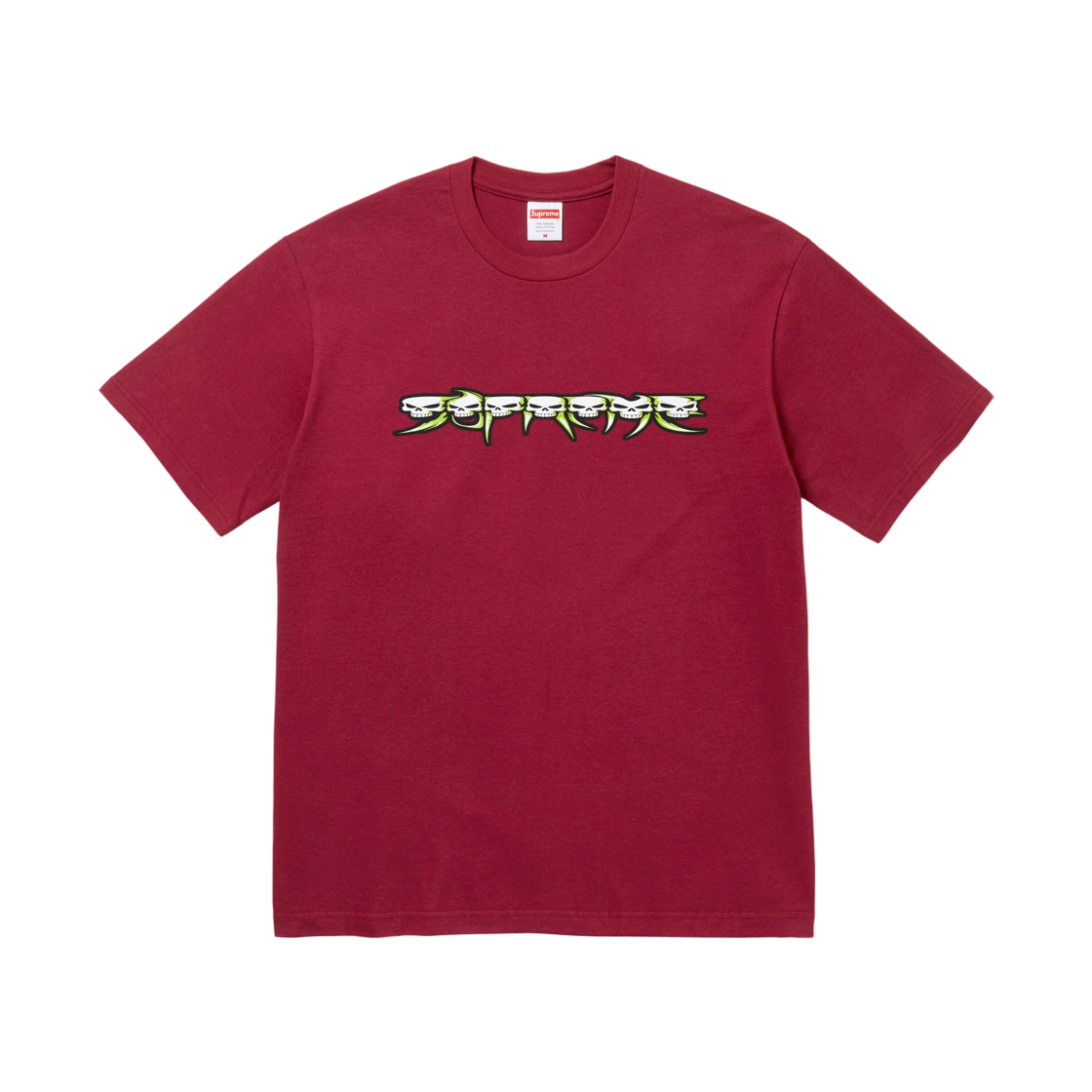 - Supreme Skulls Spellout T-Shirt Cardinal - 26FW