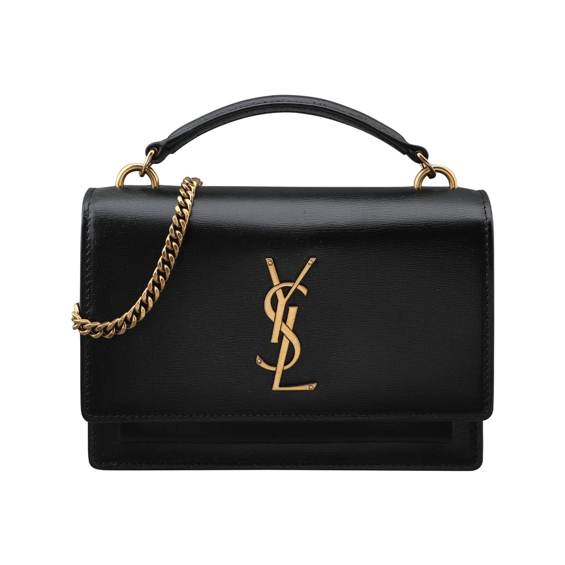 533026 D422W 1000 [25% 쿠폰] Saint Laurent Sunset Chain Wallet in Smooth Leather Black