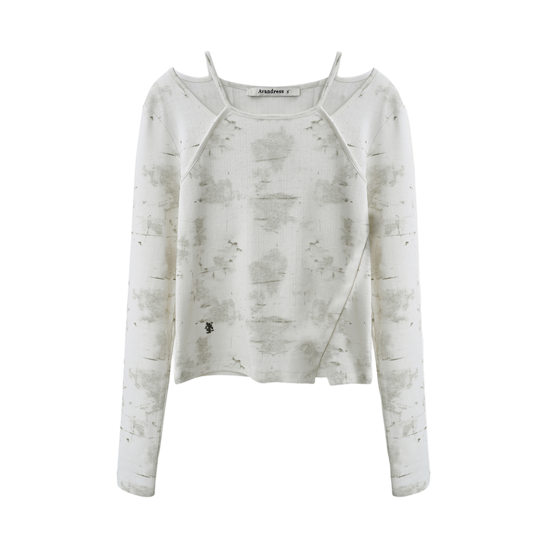 AD63TS10WH Avandress Tasha Fog Strap Layer Tee WHITE