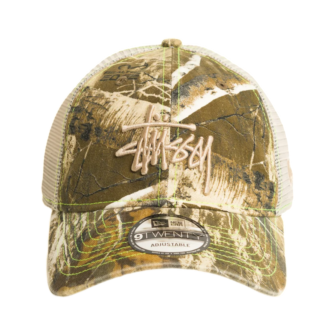 1311164 Stussy New Era 9Twenty Washed Basic Trucker Real Tree Edge