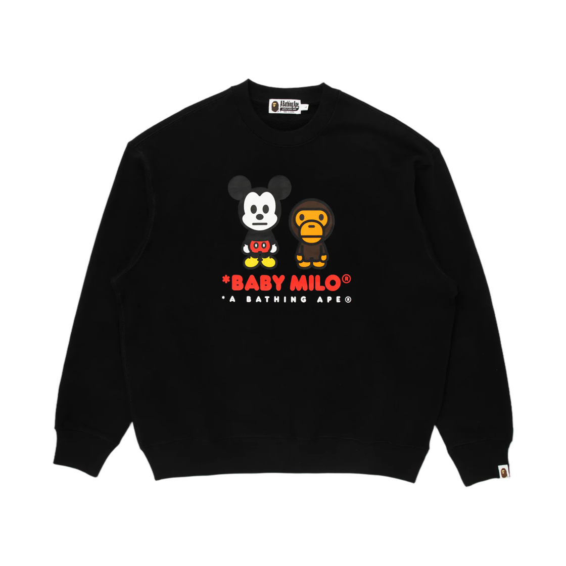 - BAPE x Disney Mickey Mouse Baby Milo Relaxed Fit Crewneck Black