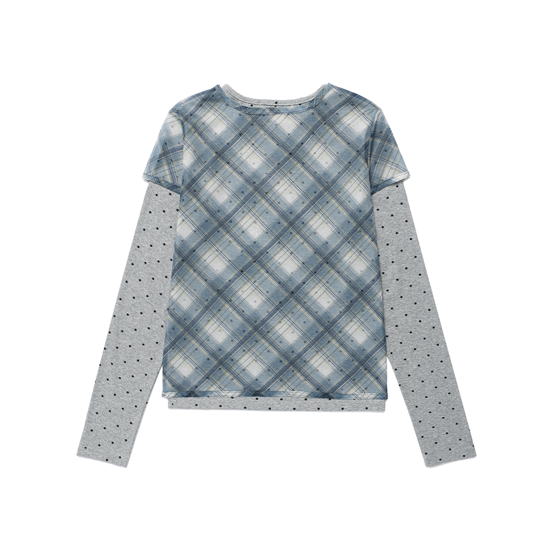 카비시 시어 체크 레이어드 롱슬리브 티셔츠 블루(CAVISH Sheer Check Layered LS Tee Blue) - 2