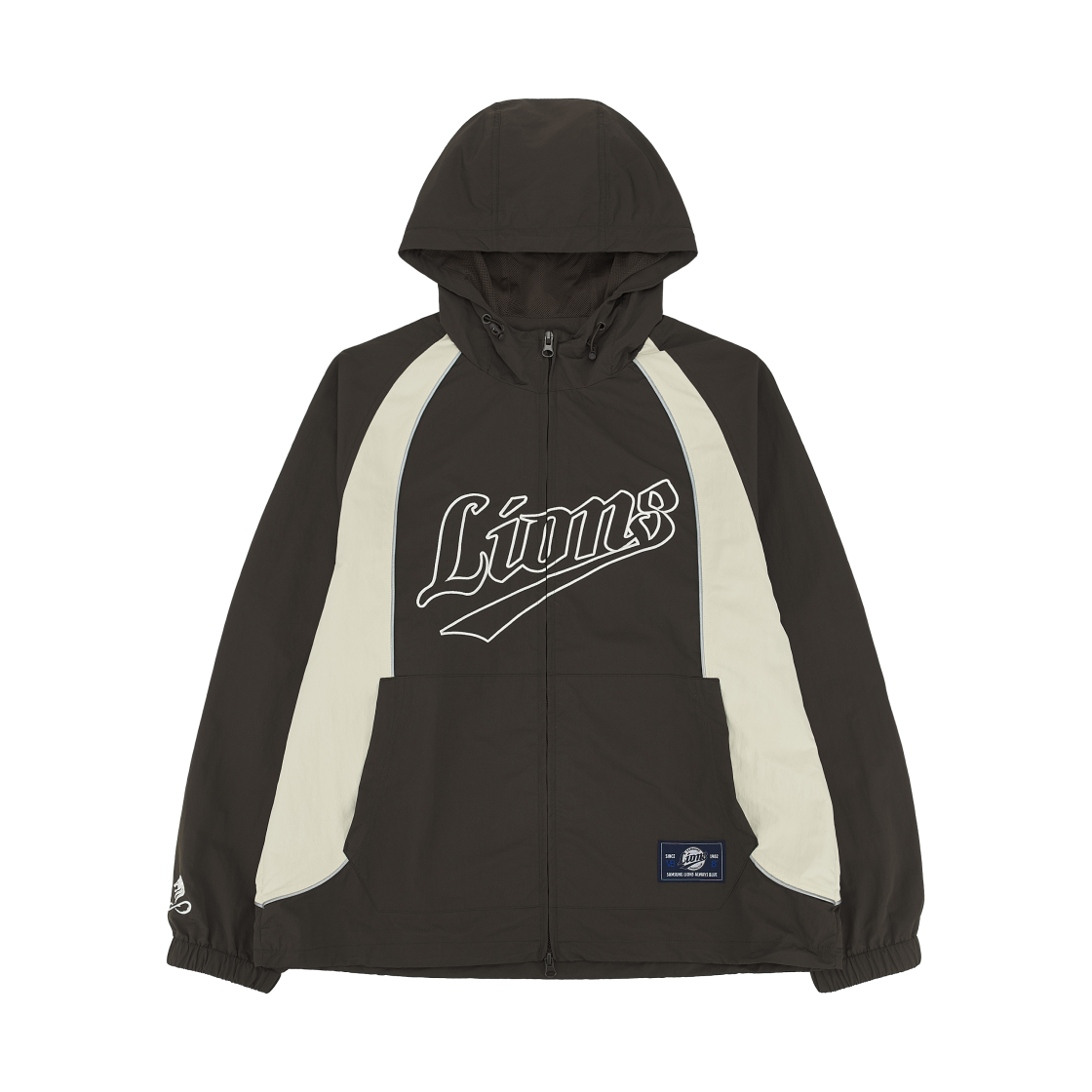 456839CX3D Samsung Lions x 8seconds Reflective Hooded Jacket Brown