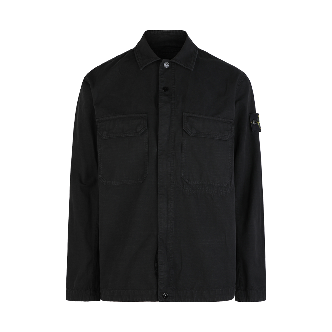 1200009 S0211 V0029 [25% 쿠폰] Stone Island 1200009 Organic Cotton Ripstop Comfort-Fit Overshirt with Pockets and Two-Way Zipper Black - 25FW