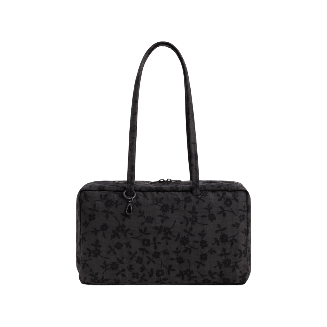 바쿠 미디움 나일론 보울러 백 차콜 디시 플로랄(Baggu Medium Nylon Bowler Bag Charcoal Ditsy Floral)