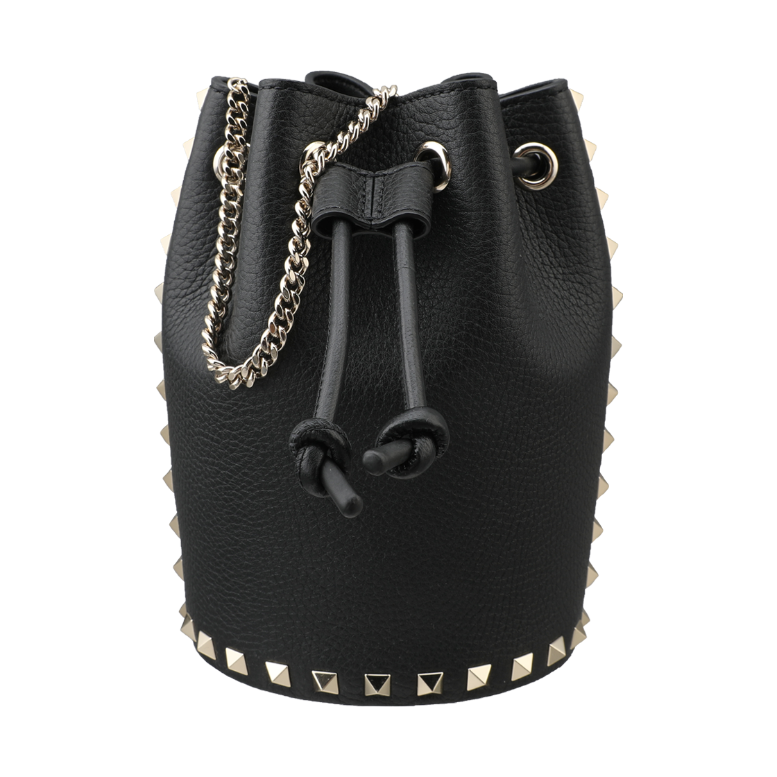 6W2P0AI4 VSH 0NO [25% 쿠폰] Valentino Rockstud Chain Bucket Bag Black