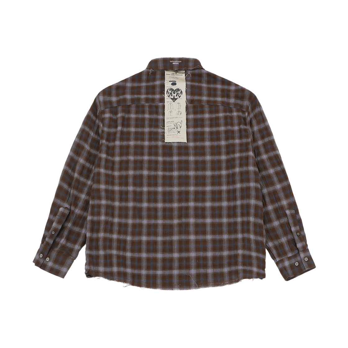 러브러브러브 FR 체크 쉿 셔츠 브라운(LUVLUVLUV FR Check Shit Shirt BR) - 2
