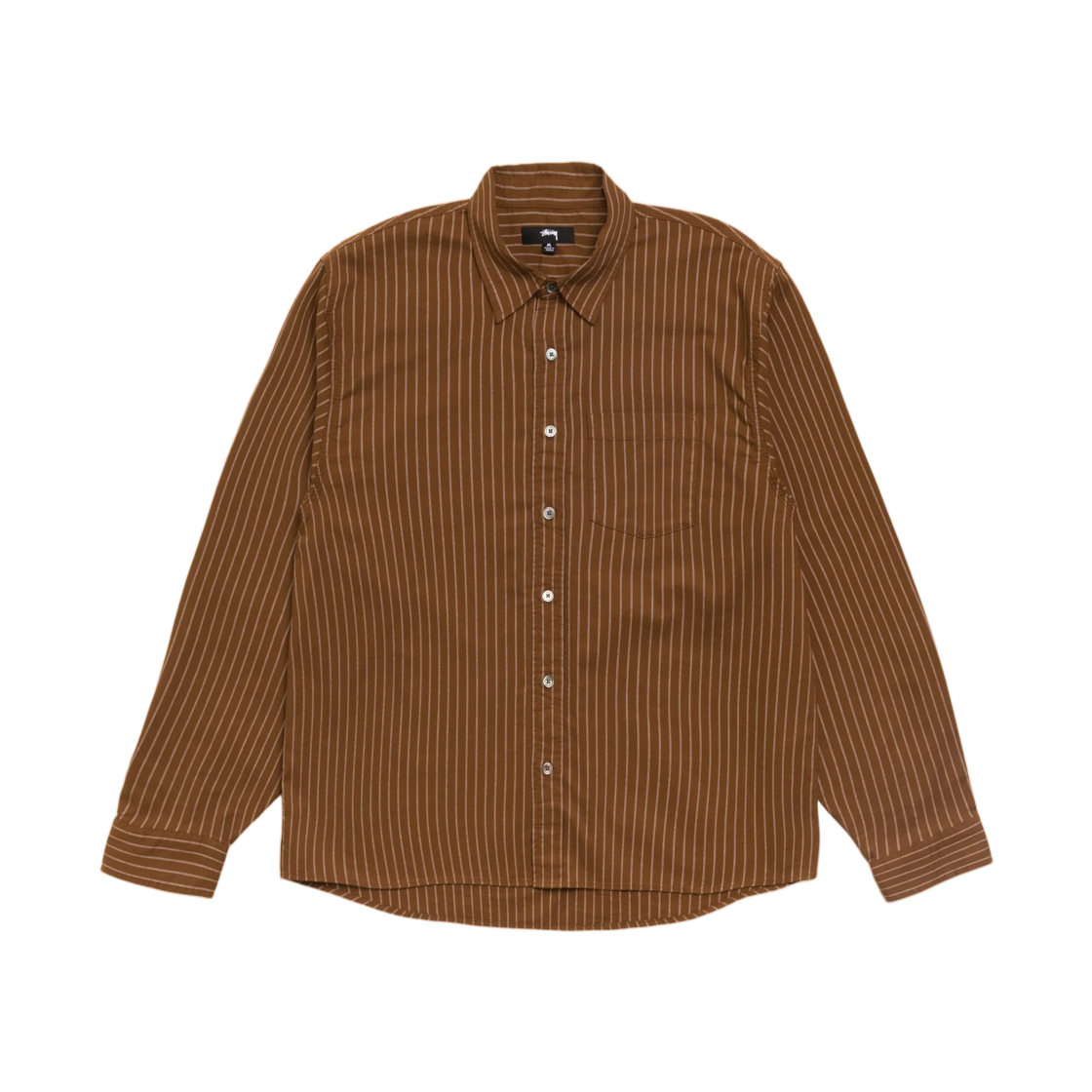 1110364 Stussy Oxford Shirt Brown Stripe